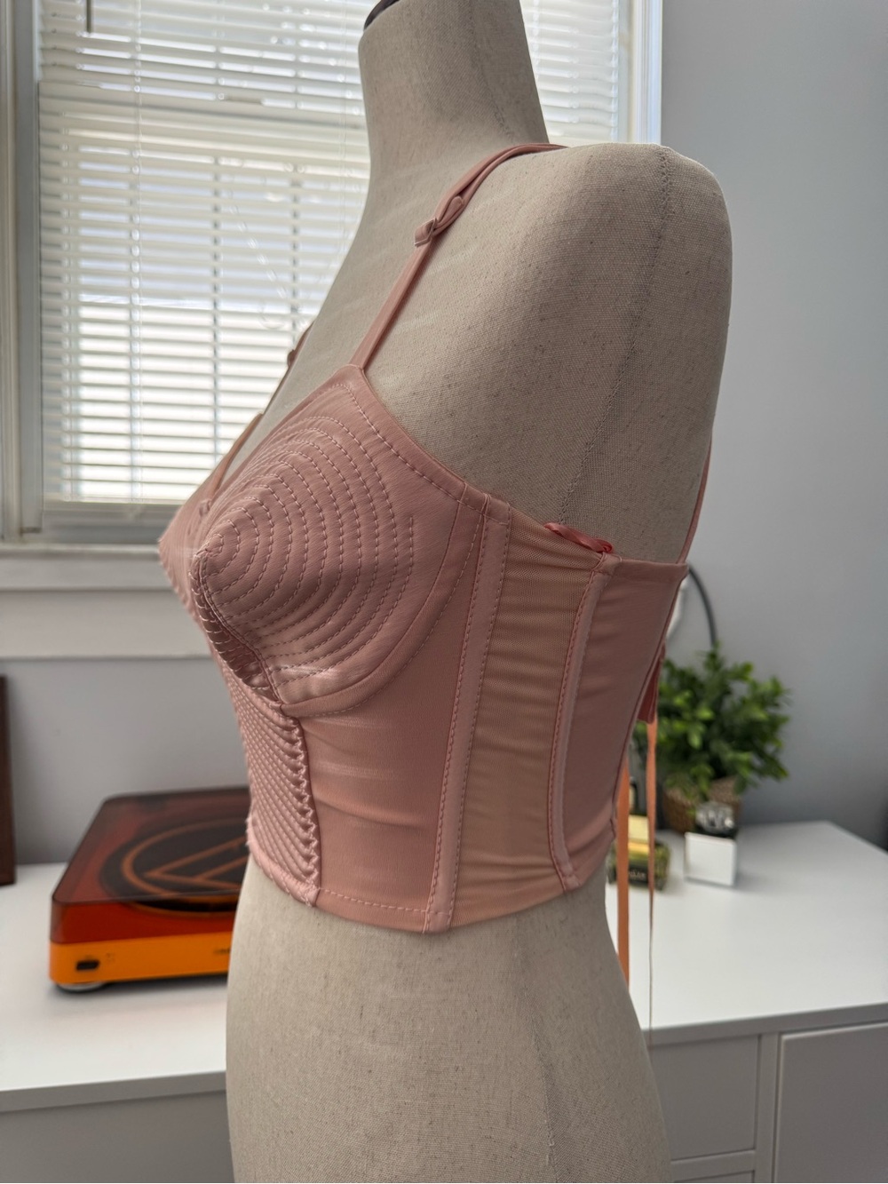 Jean Paul Gaultier Femme Pink Satin Cone Bra Corset Bustier Top US 6 - Picture 4 of 7